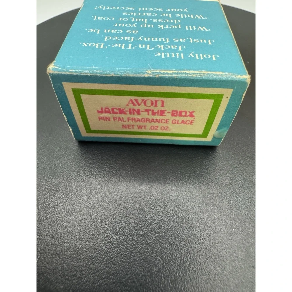 Vintage 1976 Avon Jack in the Box Collectible Pin Pal Original Packaging Perfume